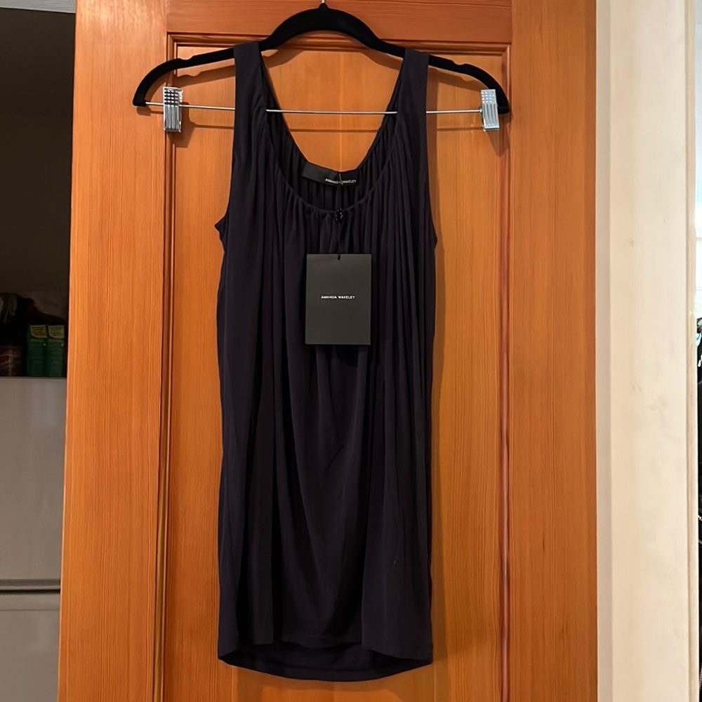 NWT! Amanda Wakeley black Viscose Jersey Tank Blouse!